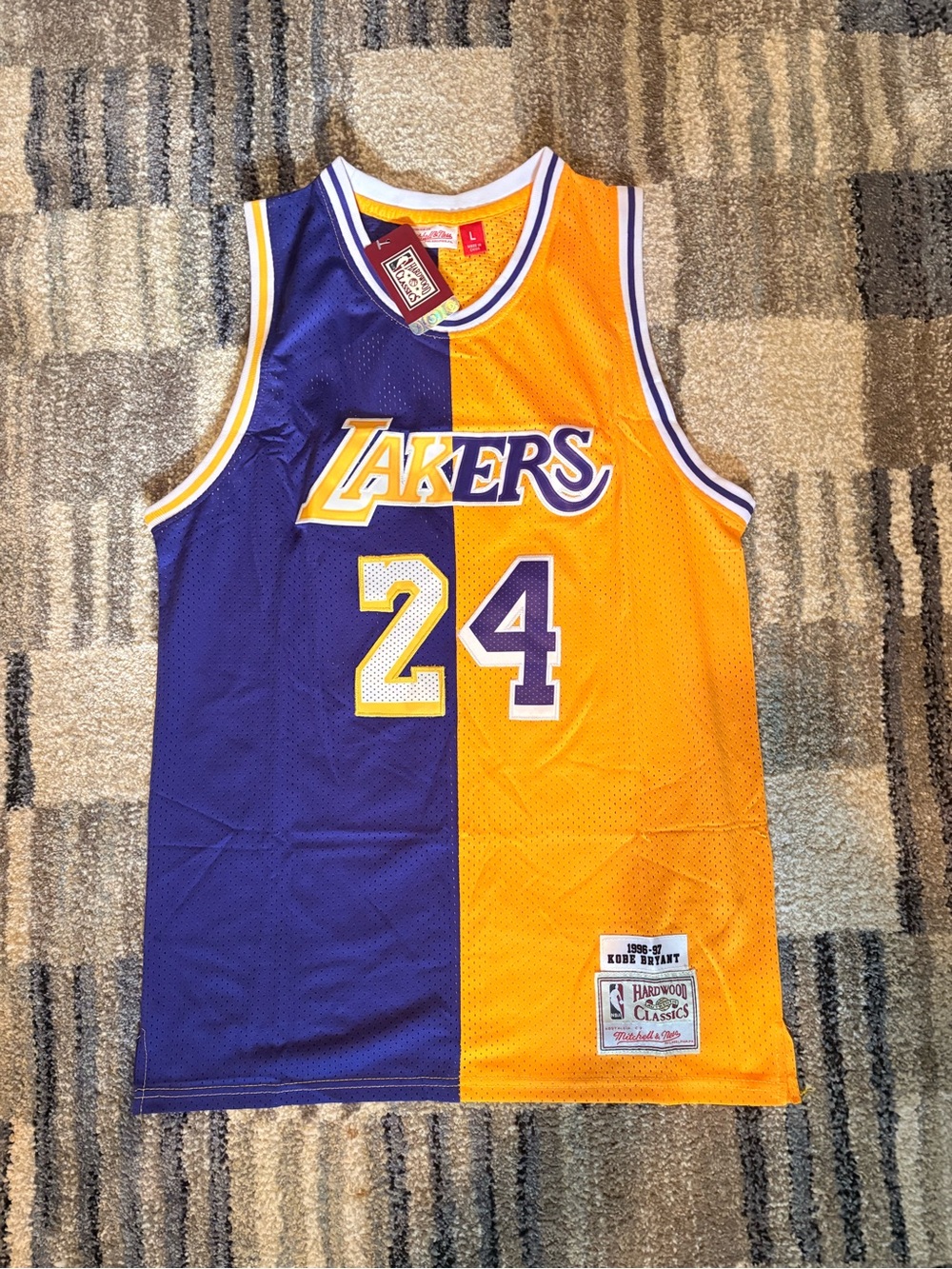 Mitchell & Ness Lakers Split Purple/Gold #24 Jersey